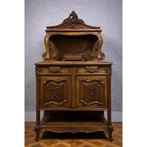 Louis XV-style Walnut Sideboard, Dating From The Mid-19ᵉ Century.