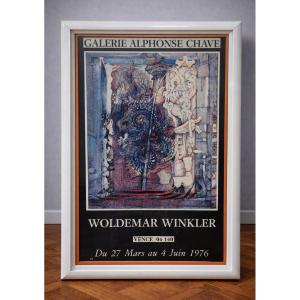 Woldemar Winkler Exhibition Poster - Galerie Alphonse Chave - Vence 1976 - Framed