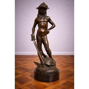 Bronze Sculpture / David And Goliath Signed F Di Luca