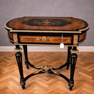 Napoleon III Dressing Table In Marquetry And Blackened Wood