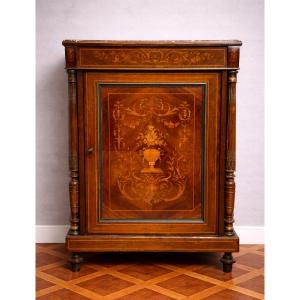 Sideboard Inlaid With Precious Woods (boulle Style), Napoleon III Period - 19th Century