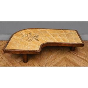 Biomorphic Ceramic Coffee Table - Signed Barrois - Années 50/60