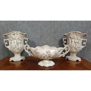 Three-piece Ceramic Trim With Neo-classical Decoration