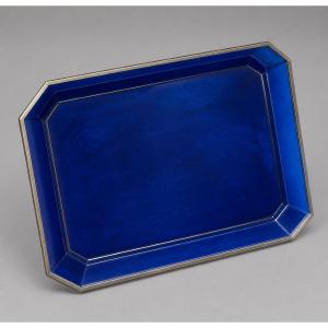 Large Rectangular Design Tray With Cut Sides, Lucite Base
