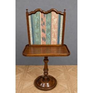Walnut Reading Table With Fabric Screen - Napoleon III Period