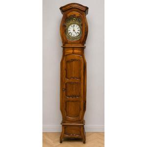 Rare XVIIIᵉ Century Period Comtoise Clock In Solid Walnut And Marquetry
