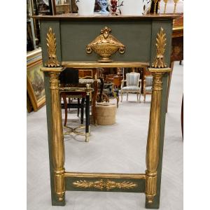 Empire Style Mirror In Lacquered And Gilded Wood