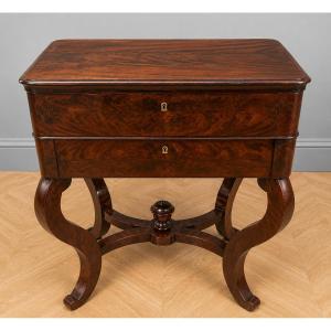Charming Mahogany Dressing Table Or Dressing Table From The Charles X / Empire Period