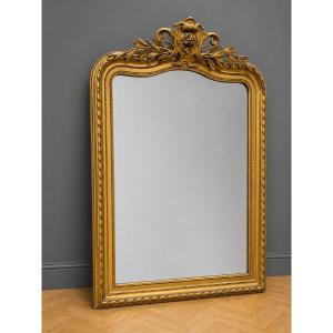 Large Louis XV-style Carved And Gilded Wood Mirror With Rocaille Decoration