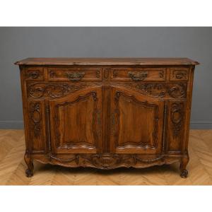 Large Louis XV Provencal Carved Walnut Sideboard