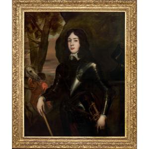 Portrait Of A Royalist Officer In Armour, With Horse & Groom, C.1650–1665; Anthony Van Dyke