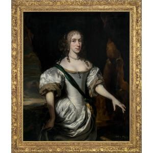 Portrait Of A Lady In White Satin, 1669 - Signed And Rare, Attributed To Nicolaes Maes