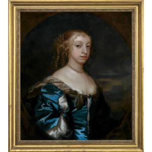 Portrait Of Lady Diana Bruce In A Silk Dress, Oil On Canvas Painting, Peter Lely, Circa 1660