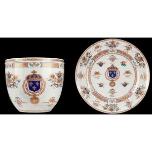 Planter And Decorative Dish Attr. To Samson & Cie, France, Circa 1880
