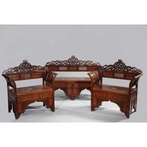 3 Pieces Syrian Salon Set, Damas, Circa 1930