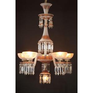 Neo-greek Opaque Crystal Chandelier Attr. To Baccarat, France, Circa 1890