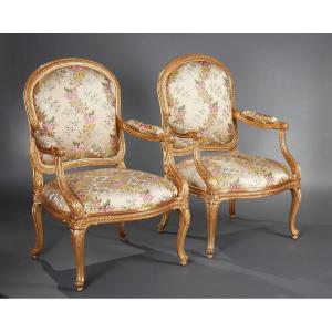 Pair Of Armchairs "à Chassis", France, Circa 1880