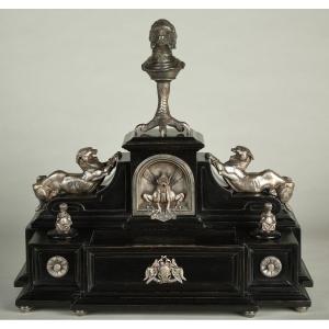 Neo-greek Inkwell By C.g. Diehl, E. Frémiet And J. Brandely, France, Circa 1867