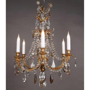 Chandelier "aux Têtes De Béliers", Attributed To H. Vian, France, Circa 1890