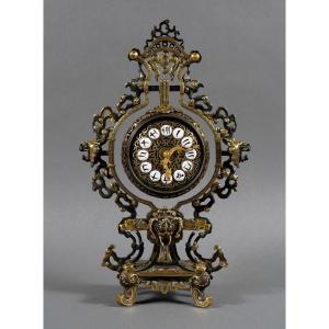 Japanese Style Clock Attr. To l'Escalier De Cristal, France, Circa 1885