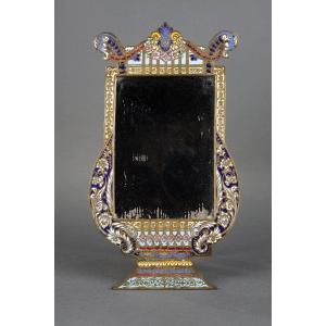 "lyre" Mirror Attr. To Louchet Frères, France, Circa 1890