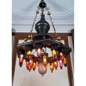 Rare Oriental Chandelier, Morocco, Circa 1900