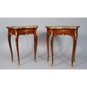 Pair Of Tables Attr. To J.e Zwiener, France, Circa 1885