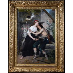 Lionel Royer, Oil On Canvas "thwarted Love", Dated 1882 (?)