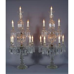 Baccarat, Pair Of Crystal Candelabras, France, Circa 1870