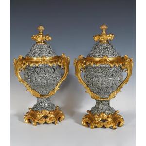 Maison Millet, Pair Of Cassolettes, France, Circa 1870