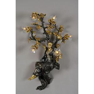 Raingo Frères, "the Geisha" Wall-light, France, Circa 1860
