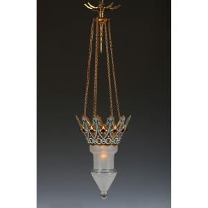 F. Barbedienne, Orientalist Chandelier, France, Circa 1880