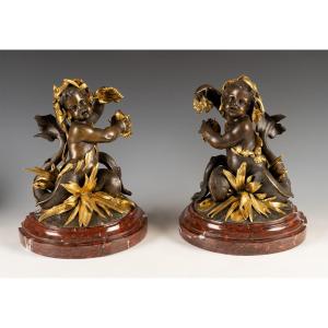 V. Paillard, Pair Of Tritons, France, Circa 1870
