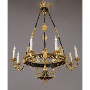 Maison Baguès, "palmettes" Chandelier, France, Circa 1890