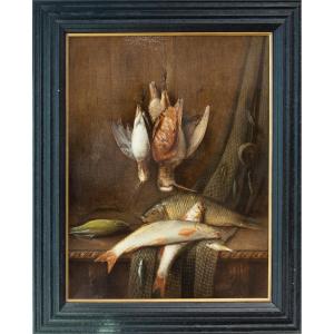 Jean-claude Pizzetty / Claudius Pizzeta (1832-1894) - Still Life With Fish