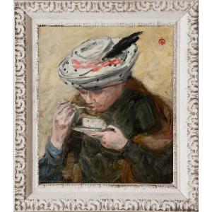 Louis-claude Paviot (1872 - 1943) - Woman With A Cup 
