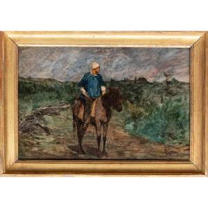 Adolphe Appian (lyon, 1818 - Id., 1898) - The Peasant On His Mule