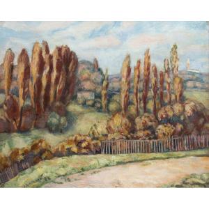 Jacques Laplace (1890-1955) - Landscape With Poplars