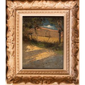 David Eugène Girin (1848-1917) - Landscape With House
