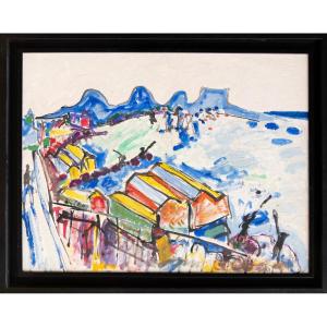  Armand Avril (1926 - 2025), The Sea And The Blue Mountains