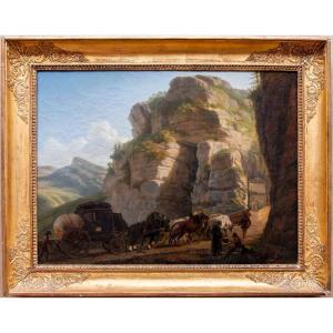Jean Antoine Duclaux (1783-1868) échelles Grotto - The First Passage Of The Italian Stagecoach 
