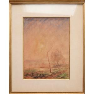Auguste Ravier (1814-1895), Mist Over The Plain