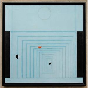 Raymond Grandjean (1929–2006), Pale Blue Abstract Composition, The Doors – 1970