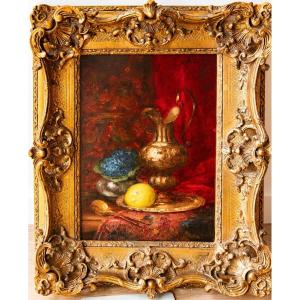 Antoine Vollon (1833–1900), Pair Of Still Lifes With Oranges And Lemons