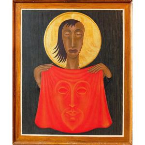 Jean Martin (1911 – 1996), Saint Veronica, 1951 (tempera And Gold Leaf On Panel)