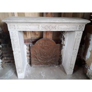Old Carved Stone Fireplace