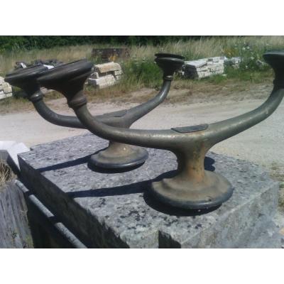 Double Supports Old Gas Lanterns