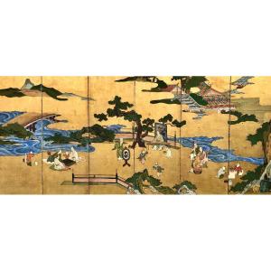 Japanese 6 Panel-screen - Kano School - 17th Century