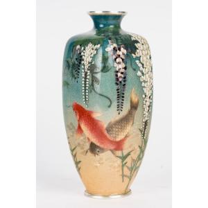 Japanese Cloisonné Vase By Ogasawara Shuzo
