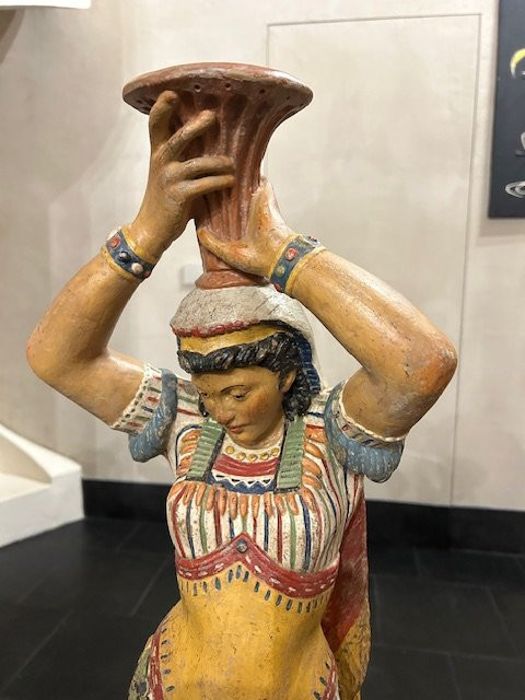 Coppia statue policrome in terracotta-photo-1